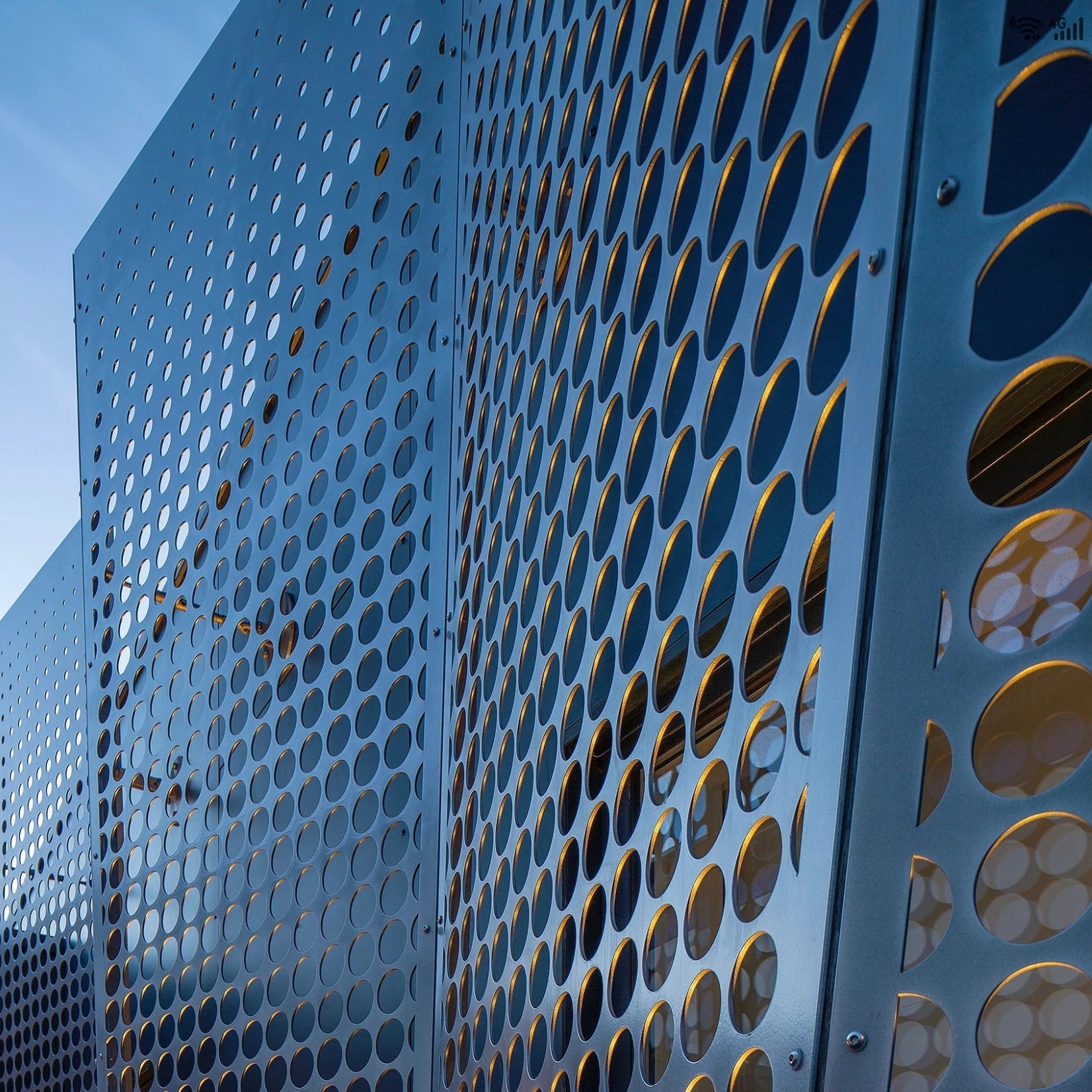 aluminum perforated metal cladding panel in silver color